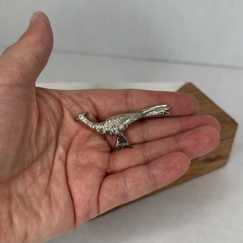 Vintage Silver pheasant Brooch lot B40